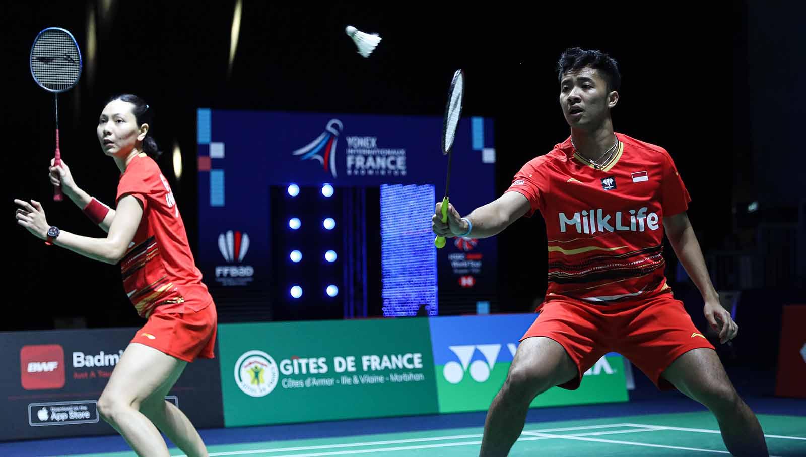 Dejan Ferdinansyah/Gloria Widjaja secara dramatis meraih gelar juara usai menang di Syed Modi India S300 2023.(Foto: PBSI)