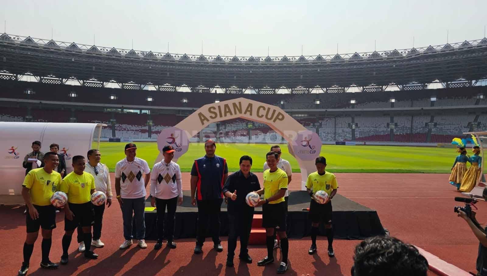 Ketua umum PSSI, Erick Thohir, membuka kejuarana kelompok usia Asiana Cup 2023. Foto: Petrus Manus Da' Yerimon/INDOSPORT.