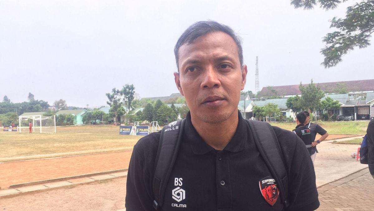 Pelatih klub Liga 3 Serpong City, Bejo Sugiantoro.