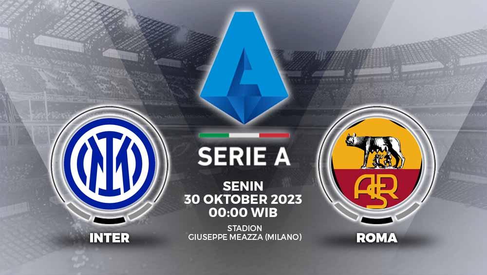 Prediksi pertandingan Liga Italia (Serie A) pekan ke-10 antara Inter Milan vs AS Roma, Senin (30/10/23) dini hari WIB, dapat disimak di artikel ini.