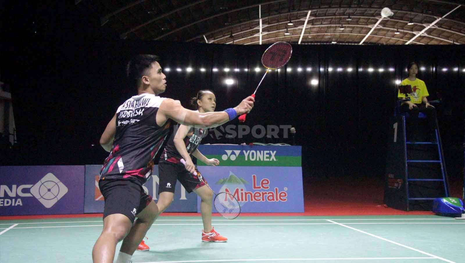 Ganda Campuran Indonesia Amri/Winny Tersingkir di Babak Semifinal Indonesia Master 2023. (Foto: Fitra Herdian/INDOSPORT)