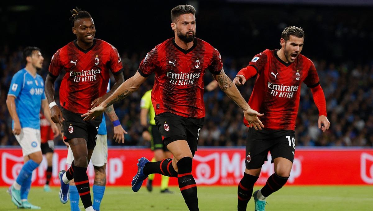 AC Milan meraih kemenangan maha penting di matchday keempat Grup F Liga Champions 2023/2024 pada Rabu (08/11/23) atas Paris Saint-Germain (PSG). (Foto: REUTERS/Ciro De Luca)