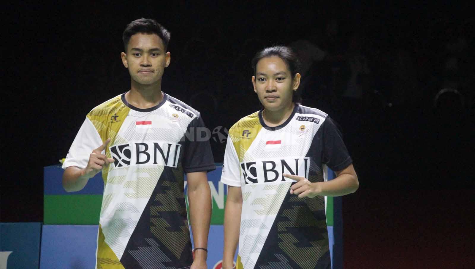 Jafar/Aisyah foto selebrasi kemenangan Indonesia Masters S100 di Surabaya.
