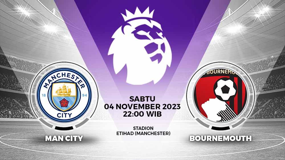 Prediksi Liga Inggris antara Manchester City vs Bournemouth yang akan tersaji di Etihad Stadium, Sabtu (04/11/23) pukul 22.00 WIB.