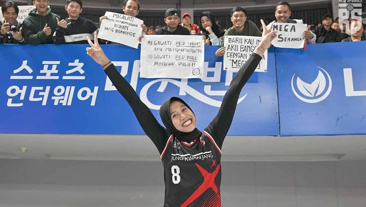 Pevoli Jung Kwan Jang Red Sparks asal Indonesia, Megawati Hangestri Pertiwi. (Foto: Instagram@red__sparks) - INDOSPORT