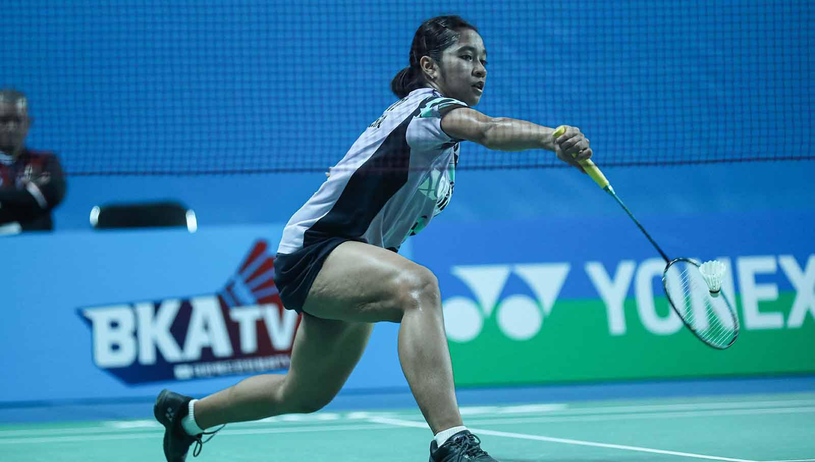 Pebulu tangkis tunggal putri Indonesia, Ester Nurumi Tri Wardoyo kandas di semifinal Korea Masters 2023 karena cedera paha. (Foto: Humas PP PBSI)