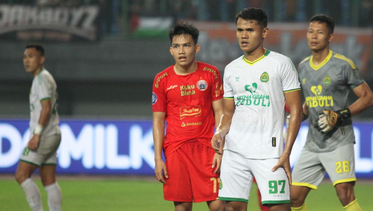 Tiga pemain berlabel Timnas Indonesia, Dimas Drajad, Witan Sulaeman, kiper Syahrul Trisna pada laga pekan ke-19 Liga 1 2023/2024 antara Persija vs Persikabo 1973di Stadion Patriot, Kamis (09/11/23).