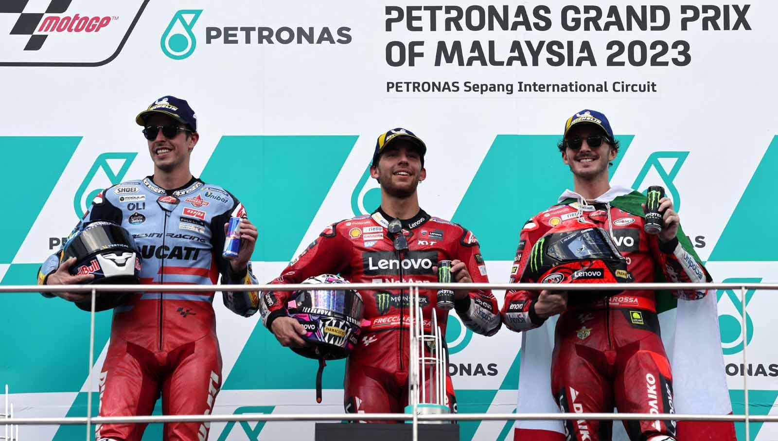 Berikut update klasemen MotoGP 2023 pasca balapan di Sepang, Malaysia, dimana persaingan Francesco Bagnaia dan Jorge Martin semakin memanas. (Foto: REUTERS/Hasnoo) - INDOSPORT