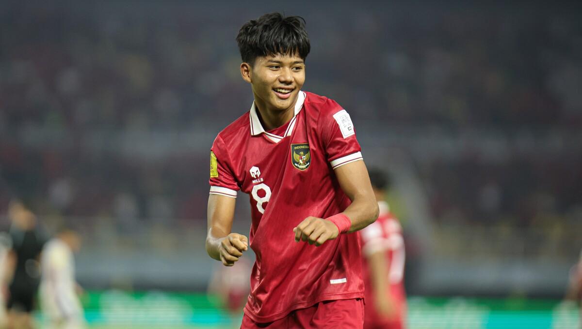 Selebrasi pemain Timnas Indonesia U-17, Arkhan Kaka Putra Purwanto saat mencetak gol ke gawang Panama di Piala Dunia U-17 2023 (Foto: LOC WCU17/FAL)