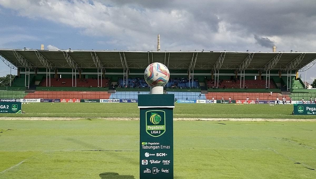 Potret lapangan dari Stadion Teladan sebelum kick-off PSMS Medan vs Sada Sumut FC.
