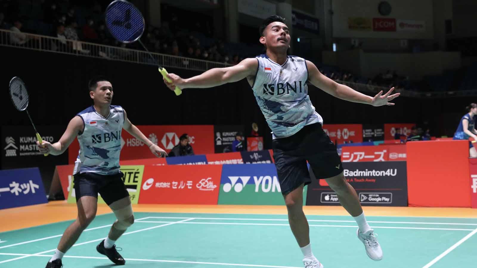Pemain bulutangkis ganda putra Indonesia, Pramudya Kusumawardana/Yeremia Yacob Rambitan, dibungkam Chen Bo Yang/Liu Yi di China Masters 2023.