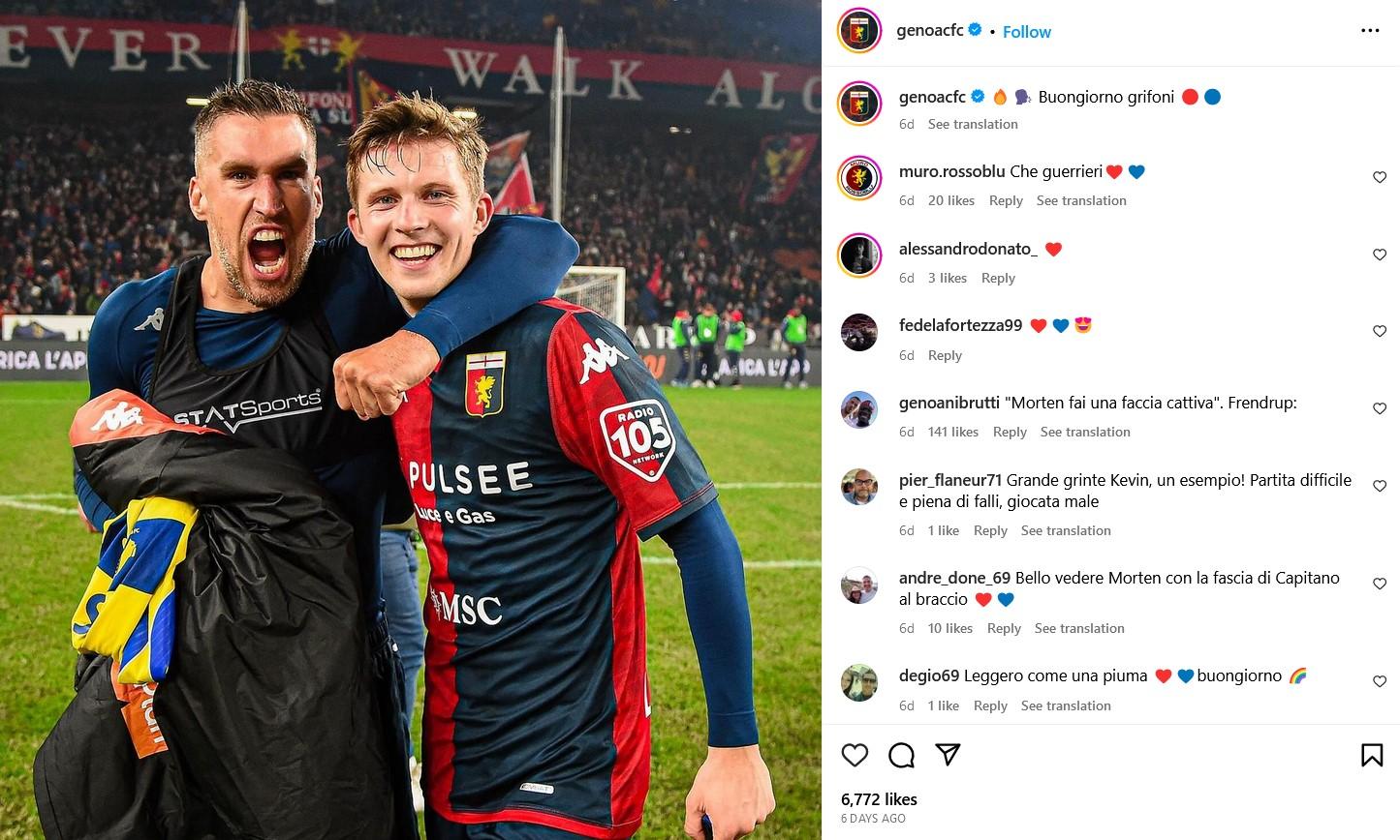 Liverpool dikabarkan mengincar talenta Genoa, Morten Frendrup, untuk dibawa ke Liga Inggris (Premier League) di bursa transfer yang akan datang.