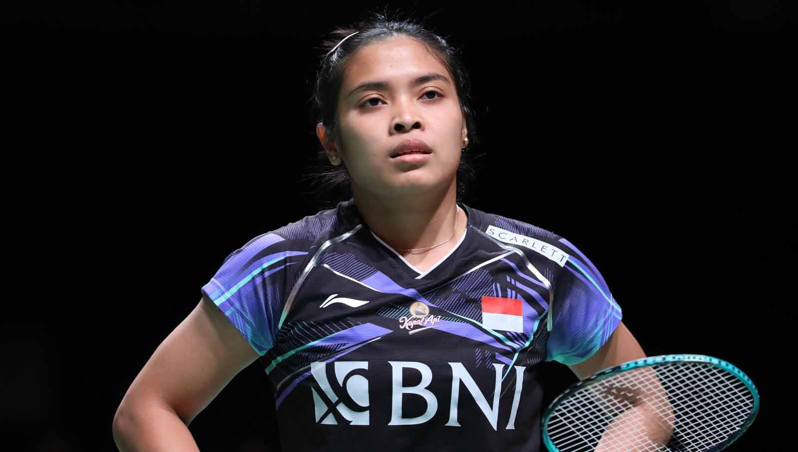 Pebulu tangkis tunggal putri Indonesia, Gregoria Mariska Tunjung, akan menghadapi Chen Yufei (China) di final Kumamoto Master 2023. (Foto: PP PBSI)