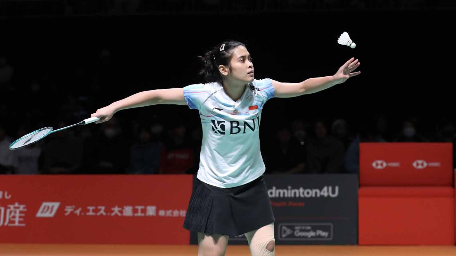 Tunggal putri Indonesia, Gregoria Mariska Tunjung kandasi di babak 16 besar China Masters 2023 (Foto: Humas PP PBSI)