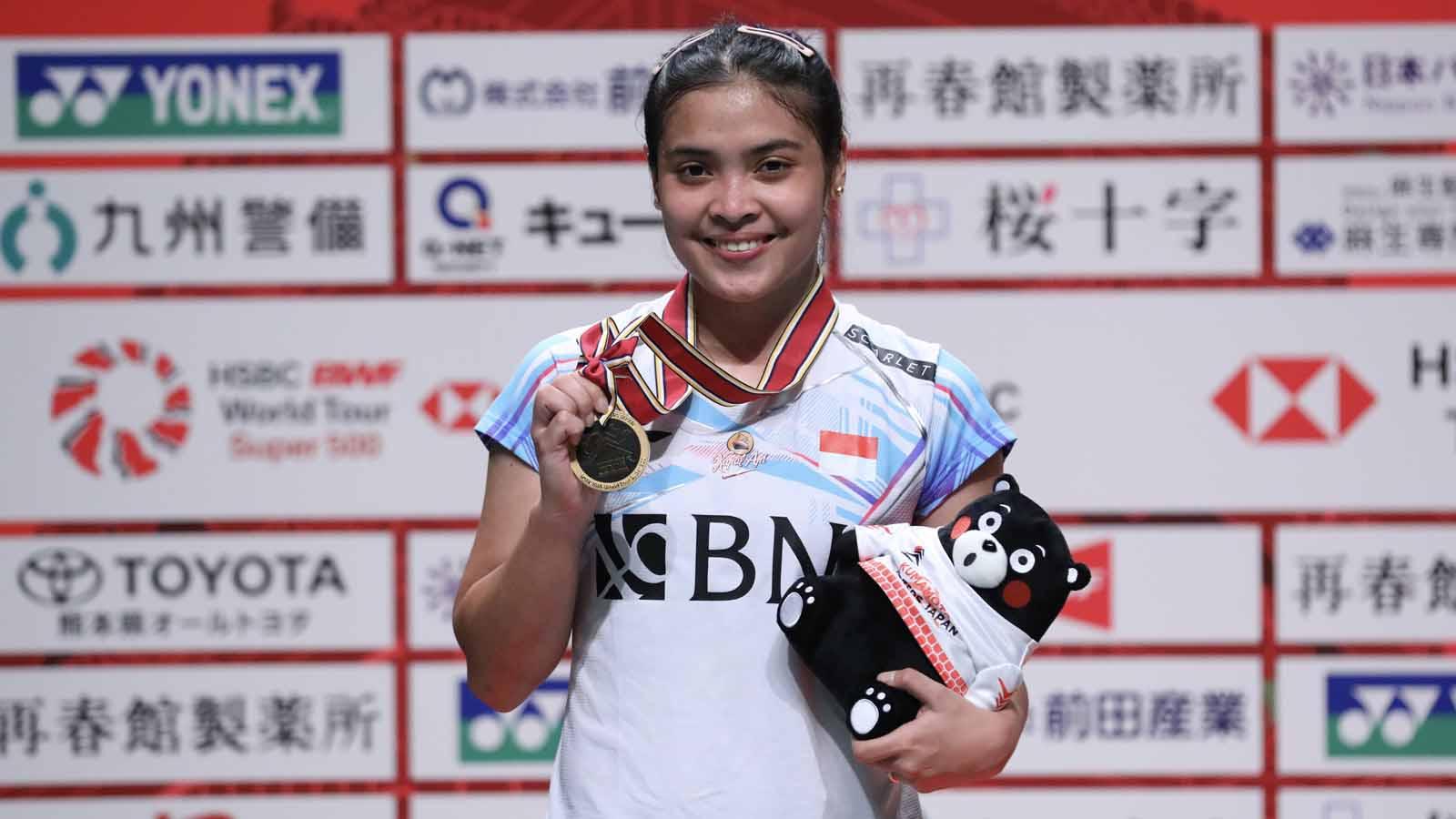 Tunggal putri Indonesia, Gregoria Mariska Tunjung juara Kumamoto Masters 2023, Minggu (19/11/2023). (Foto: PP PBSI)