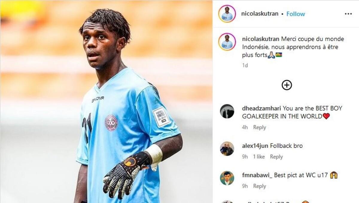 Nicolas Kutran, kiper Timnas Kaledonia Baru di Piala Dunia U-17 2023 (Foto: Instagram @nicolaskutran)