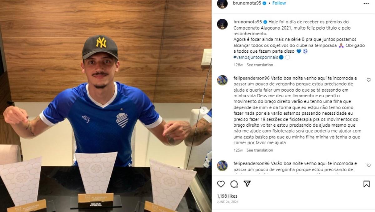 Bruno Mota dalam beberapa waktu terakhir dikaitkan dengan Persib Bandung. Foto: instagram/brunomota95.