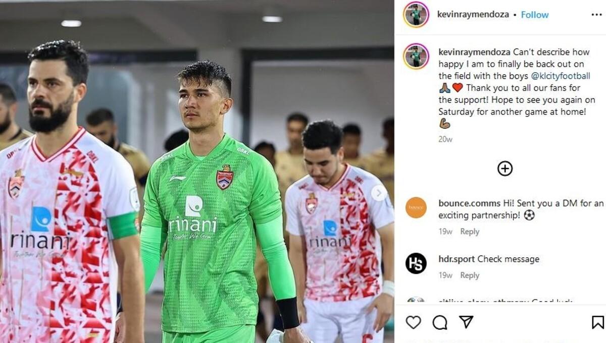 Kevin Ray Mnedoza, kiper Timnas Filipina yang dirumorkan merapat ke Persib Bandung (Foto: IG @kevinraymendoza)