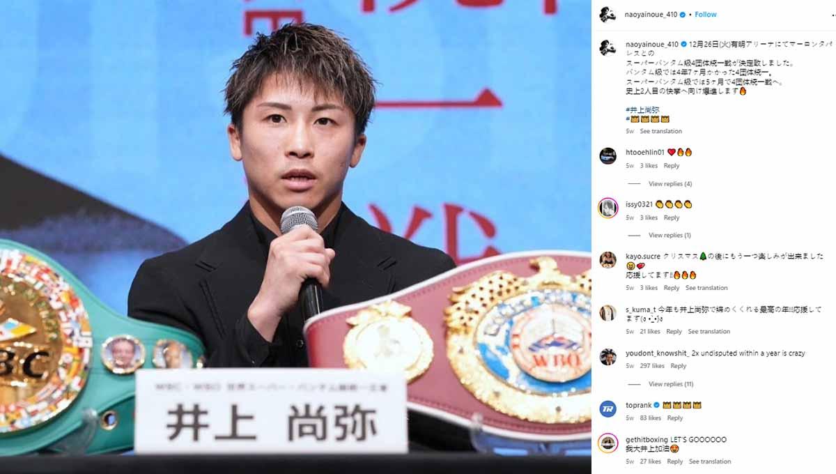Naoya Inoue, petinju asal Jepang. (Foto: ig@naoyainoue_410)