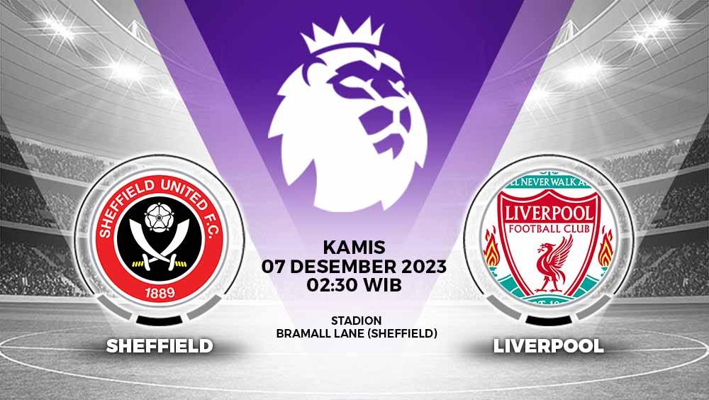 Link live streaming Liga Inggris (Premier League) 2023/24 antara Sheffield United vs Liverpool pada Kamis (07/12/23) pukul 02.30 WIB.
