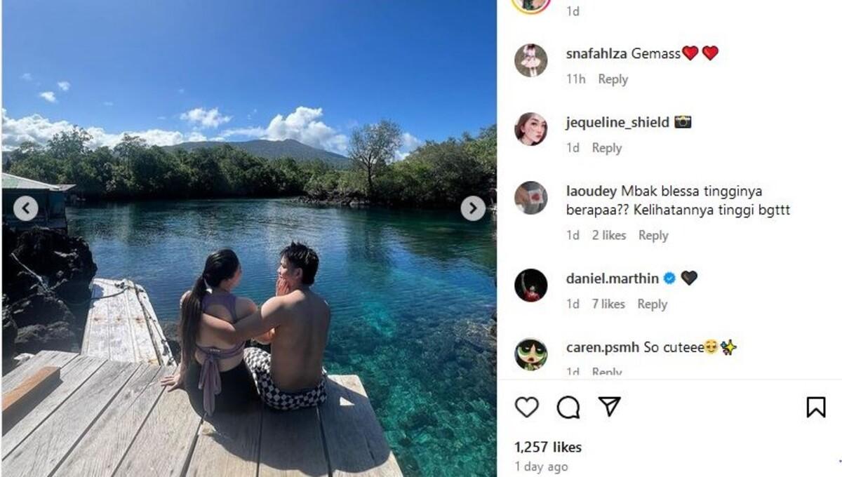 Daniel Marthin dan sang kekasih, Blessaria Trishania Sumanti (Foto: IG @bleessaaaa)