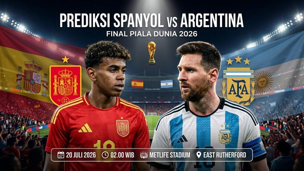 Pertandingan antara Spanyol vs Argentina pada babak Final Piala Dunia 2026.