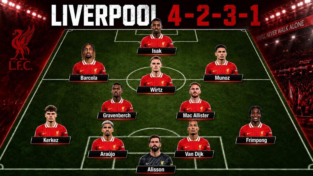 Perkiraan formasi Liverpool jika jadi membeli Bradley Barcola.