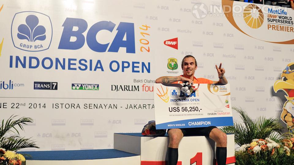 Jan O. Jorgensen, juara tunggal putra Indonesia Open 2014.