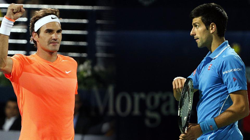 Roger Federer (kiri) akan bertemu dengan Novak Djokovic di final Wimbledon 2019.