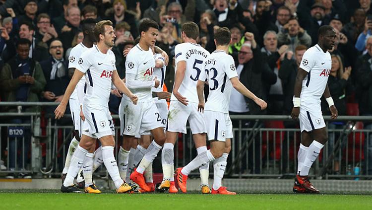 Selebrasi para pemain Tottenham Hotspur. Copyright: INDOSPORT