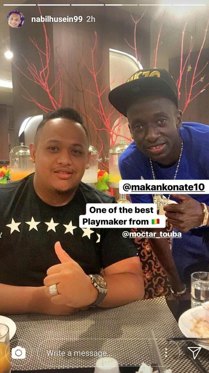 Nabil Husein dan Makan Konate. Copyright: Instagram Story