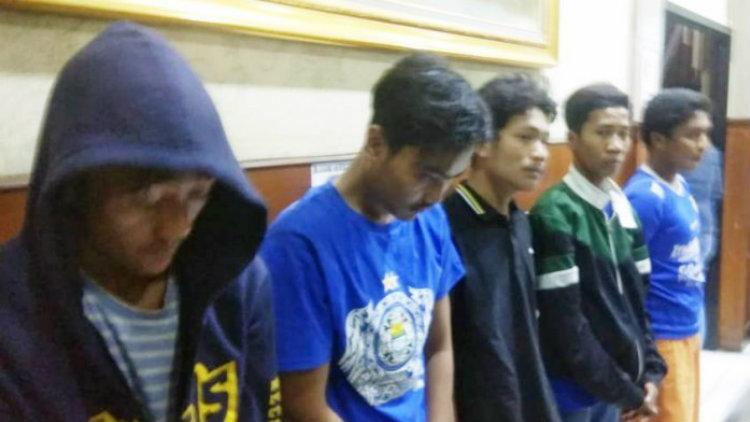 Para terduga pelaku pengeroyokan Jakmania Haringga Sirilia  hingga tewas. Copyright: Istimewa