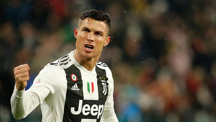 Ekspresi emosional dari pemain megabintang Juventus, Cristiano Ronaldo. Copyright: INDOSPORT
