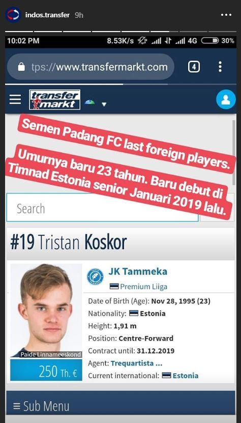 Semen Padang datangkan pemain Timnas Eropa? Copyright: Instagram/Indostrasnfer