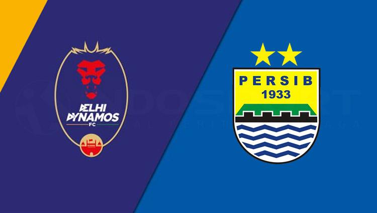 Ilustrasi logo Delhi Dynamos FC dan Persib Bandung. Copyright: espn.com