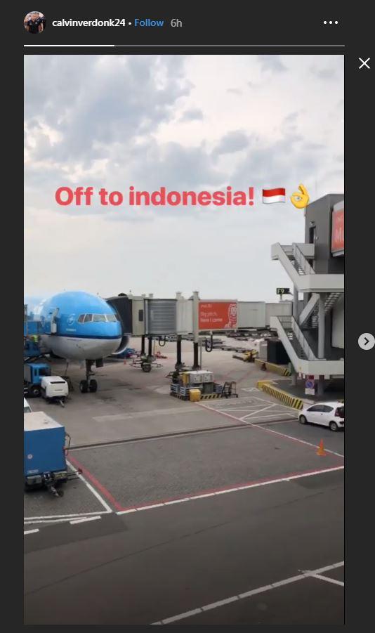 Calvin Verdonk memberikan kabar dirinya akan melakukan perjalanan ke Indonesia Copyright: https://www.instagram.com/calvinverdonk24/