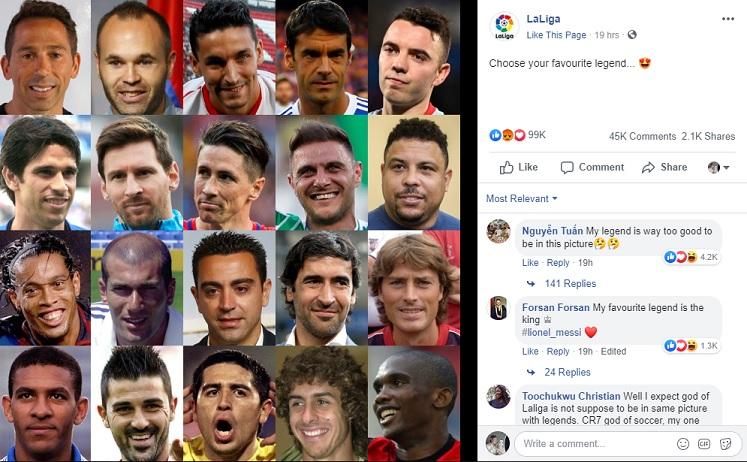 LaLiga Ronaldo tidak menyertakan Cristiano Ronaldo sebagai salah satu legenda di polling Facebook Copyright: Facebook/LaLiga