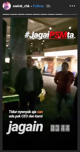 CEO PSM Makassar Munafri Arifuddin ikut menjaga hotel yang ditempati oleh tim Persija. Copyright: Instagram/ewink_chk