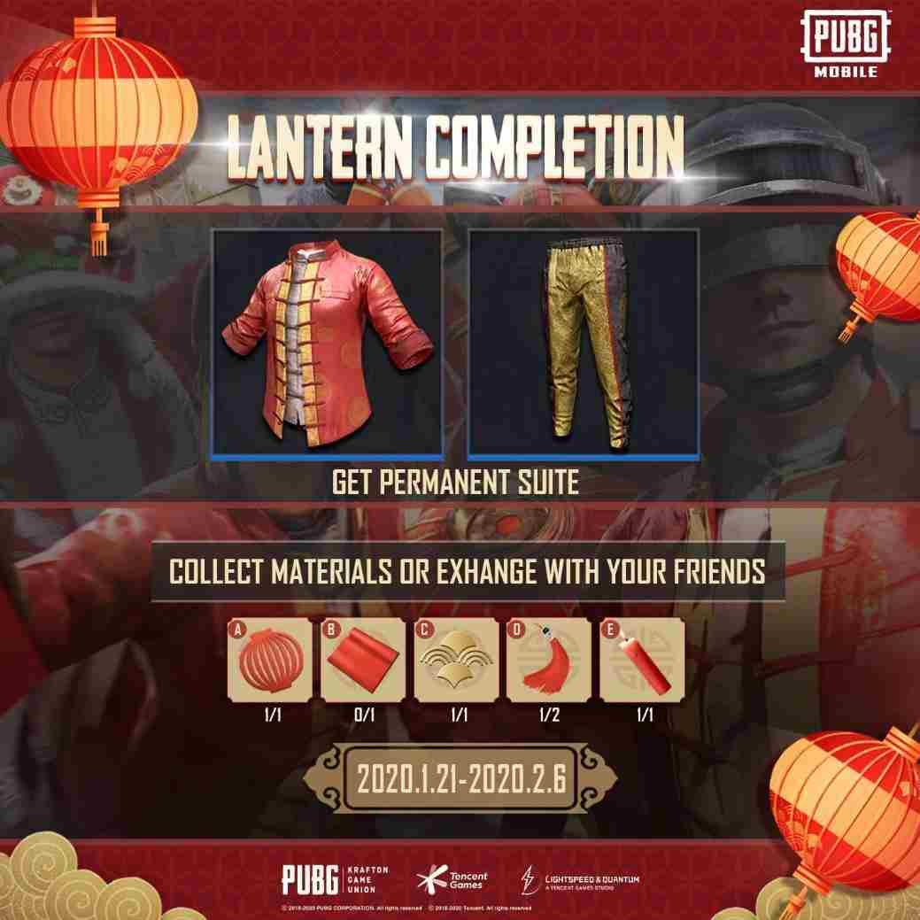 Pengguna PUBG Mobile juga bisa bertukar lentera Imlek. Copyright: PUBG Mobile