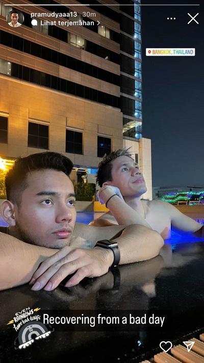 Pramudya Kusumawardana/Yeremia Rambitan pamer pose sedih Copyright: instagram @pramudyaaa13