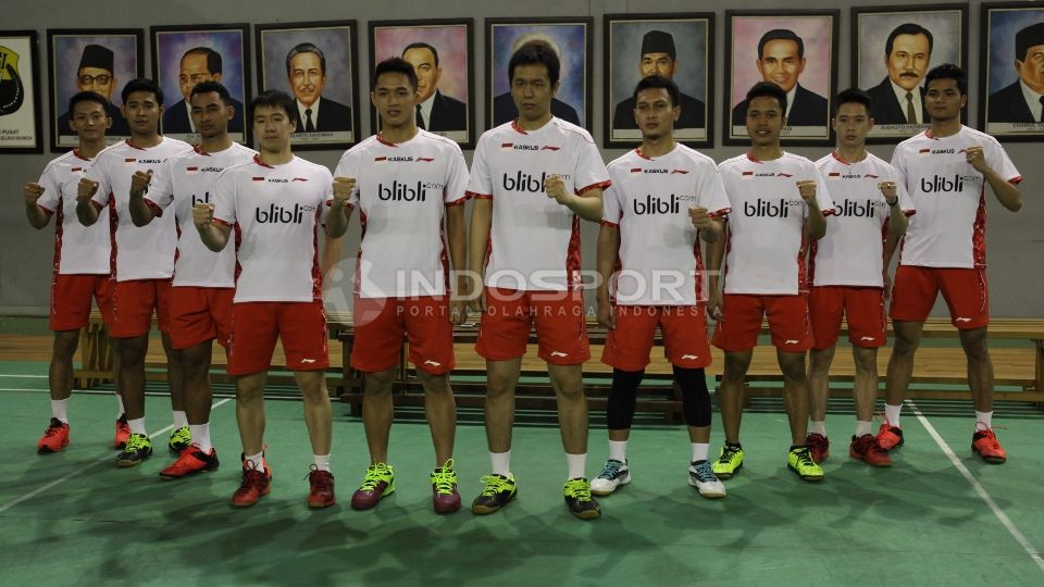 Skuat Tim Thomas Cup 2016 Indonesia melakukan sesi foto. Copyright: &copy; Herry Ibrahim/INDOSPORT