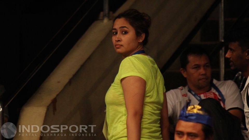 Pemain ganda putri India, Jwala Gutta sebelum bertanding. Copyright: © Herry Ibrahim/INDOSPORT