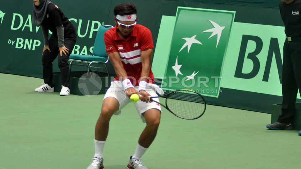 Christhoper Rungkat ketika membela Indonesia pada ajang Piala Davis. Copyright: © Beny Rahardjo/INDOSPORT