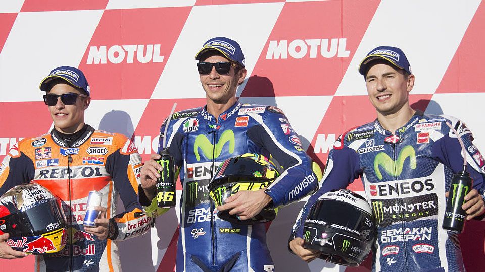 Jorge Lorenzo dan Valentino Rossi. Copyright: Â© Mirco Lazzari gp/Getty Images