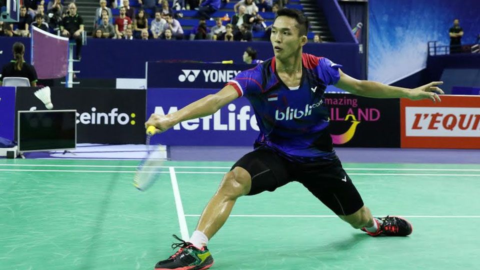 Tunggal putra Indonesia, Jonatan Christie. Copyright: © HUMAS PBSI