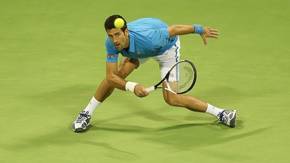 Novak Djokovic berhasil lolos ke babak final Qatar Open. Copyright: © Mohammed Dabbous/Anadolu Agency/Getty Images