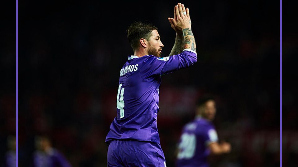 Sergio Ramos, bek tengah sekaligus kapten Real Madrid. Copyright: &copy; Aitor Alcade/GettyImages