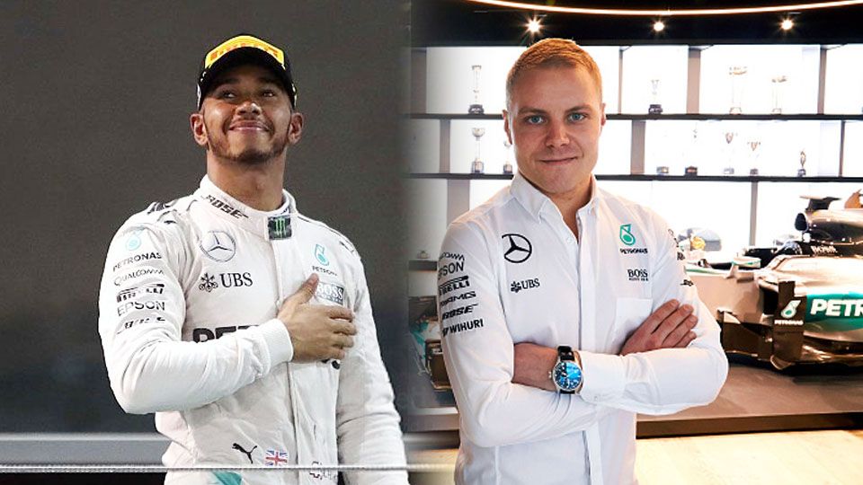 Lewis Hamilton dan Valtteri Bottas. Copyright: &copy; Getty Images