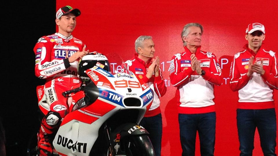 Jorge Lorenzo dalam perkenalan motor baru Ducati. Copyright: © Motorsport