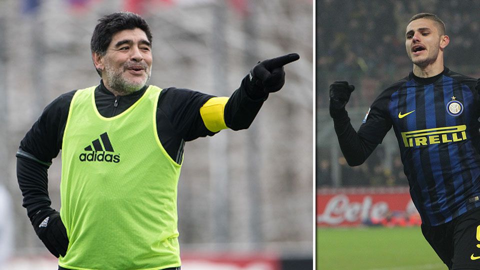 Diego Maradona vs Lionel Messi. Copyright: &copy; Getty Images